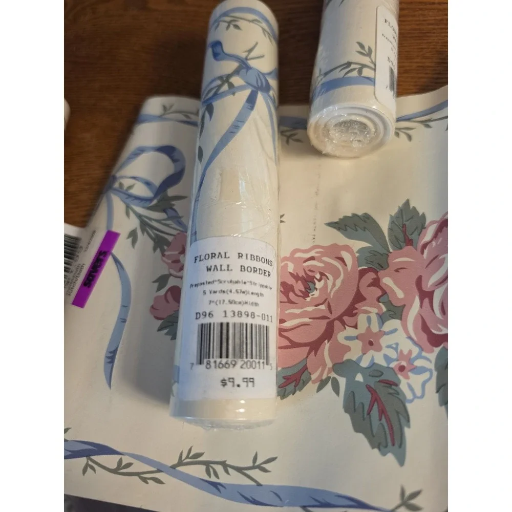 floral ribbons wall border this vintage